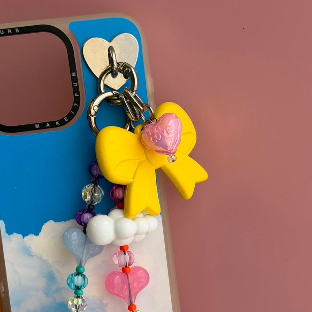 Dije para celular mini corazón rosa tornasol se engancha al case Build A Caze