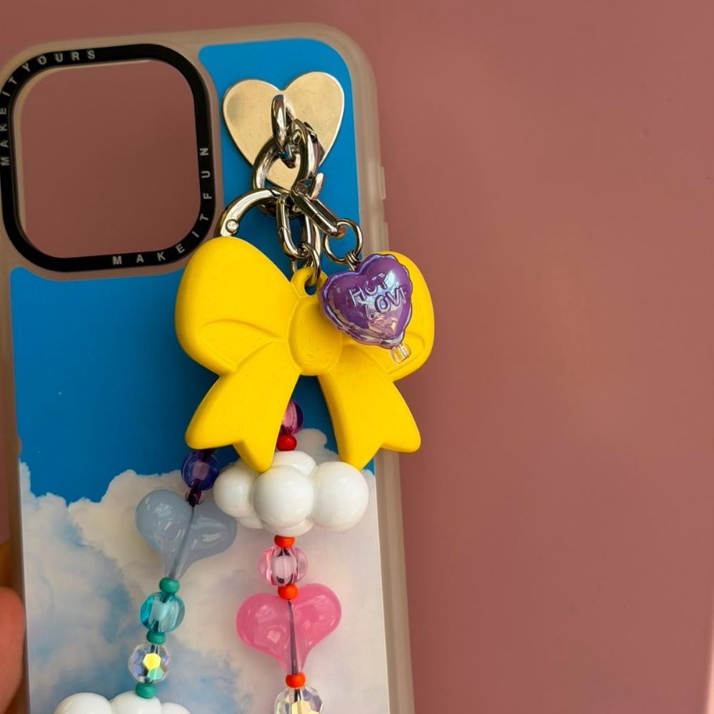 Dije para celular mini corazón morado tornasol se engancha al case Build A Caze