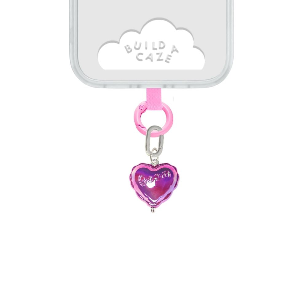 Dije para celular mini corazón morado tornasol cute phone charm para mujer Build A Caze