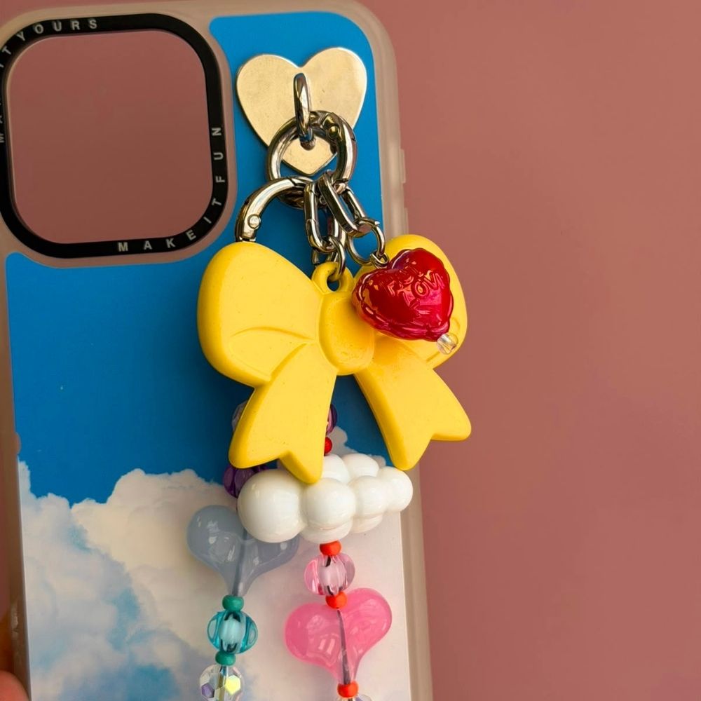 Dije para celular mini corazón rojo tornasol se engancha al case Build A Caze